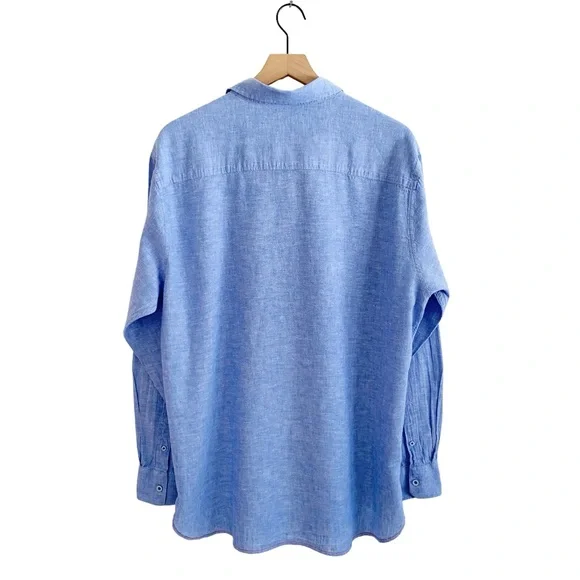 Age of Wisdom Chambray Linen Blend Shirt - Picture 2 of 10